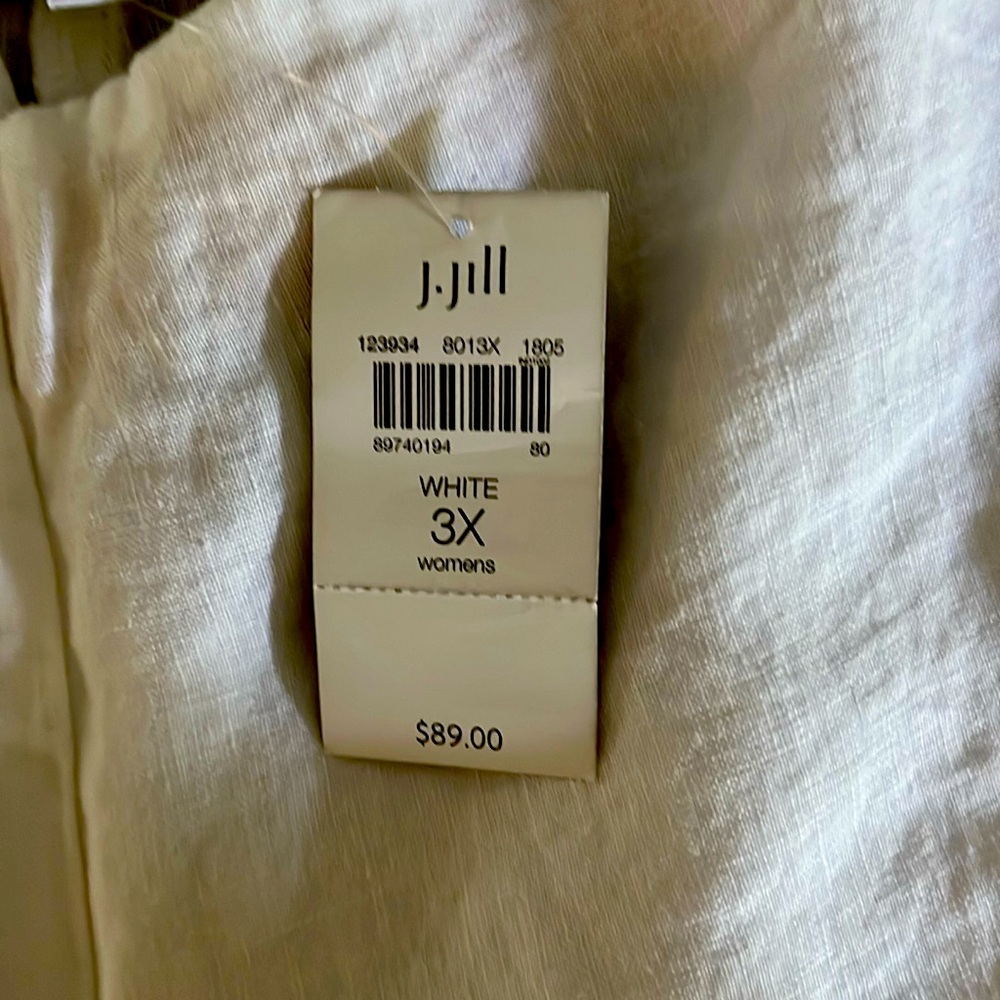 NWT 3x JJill white linen pants